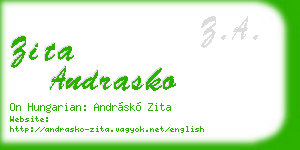 zita andrasko business card